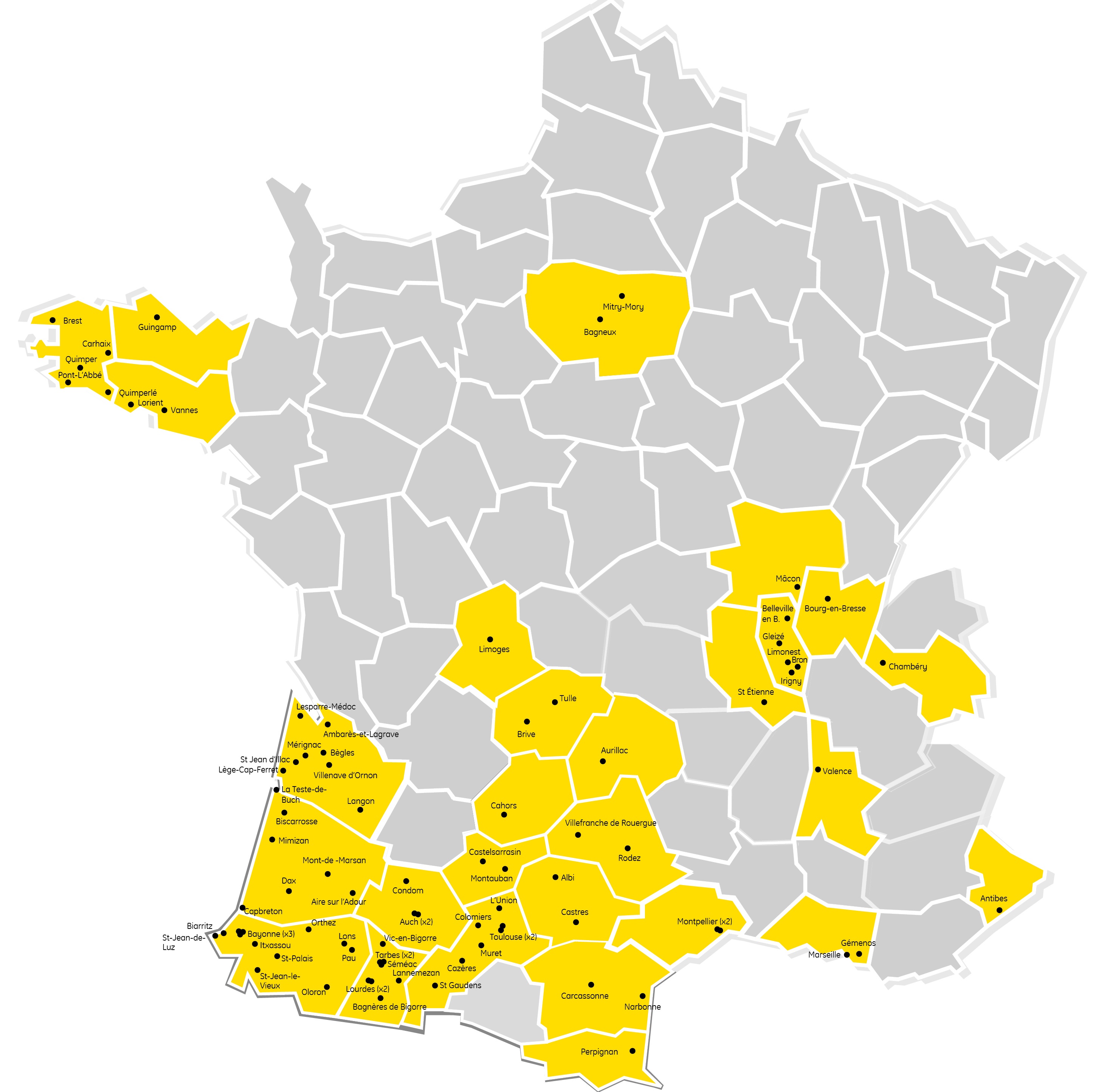 Carte des agences